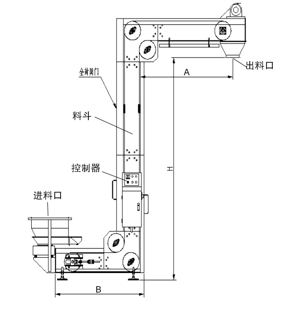 z型鬥式提升機結構圖